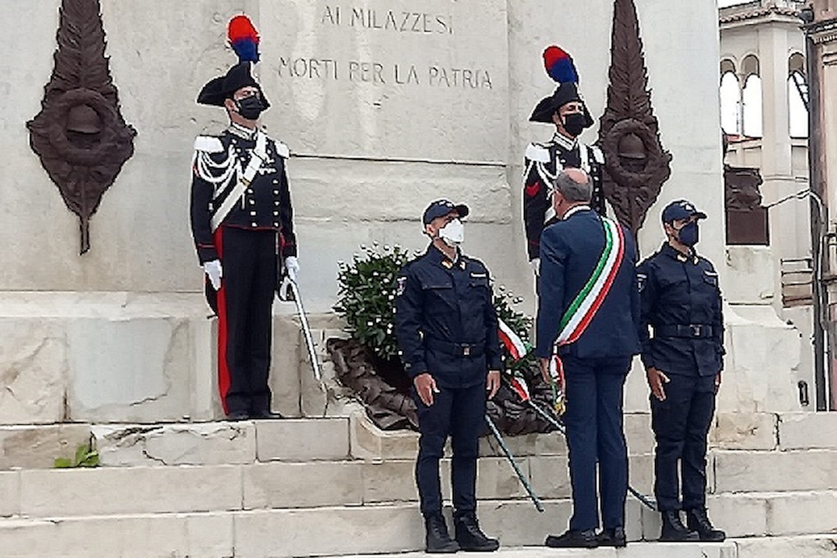 Milazzo (ME) - Celebrazione 4 novembre. Porzione di Piazza Roma intitolata al Milite Ignoto