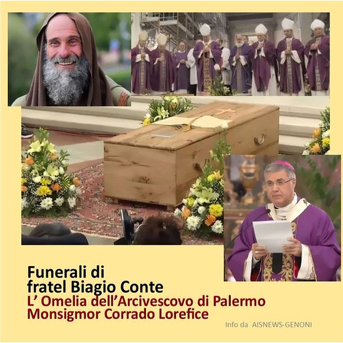 Oggi i funerali di fratel Biagio Conte. L'omelia dell’Arcivescovo di Palermo Monsignor Corrado Lorefice