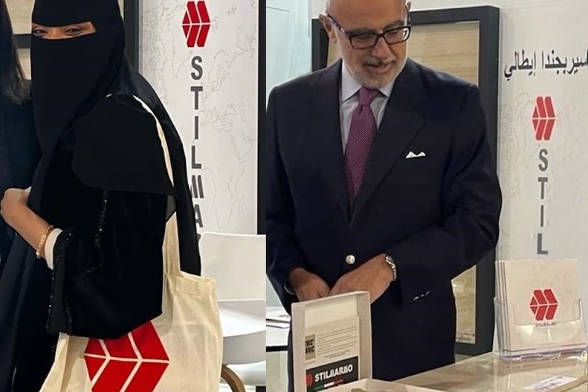 Burka e borsa shopper a tracolla: il modello Stilmarmo che sta facendo volare la Pietra di Apricena in Arabia Saudita. Visita dell’Ambasciatore Cantone