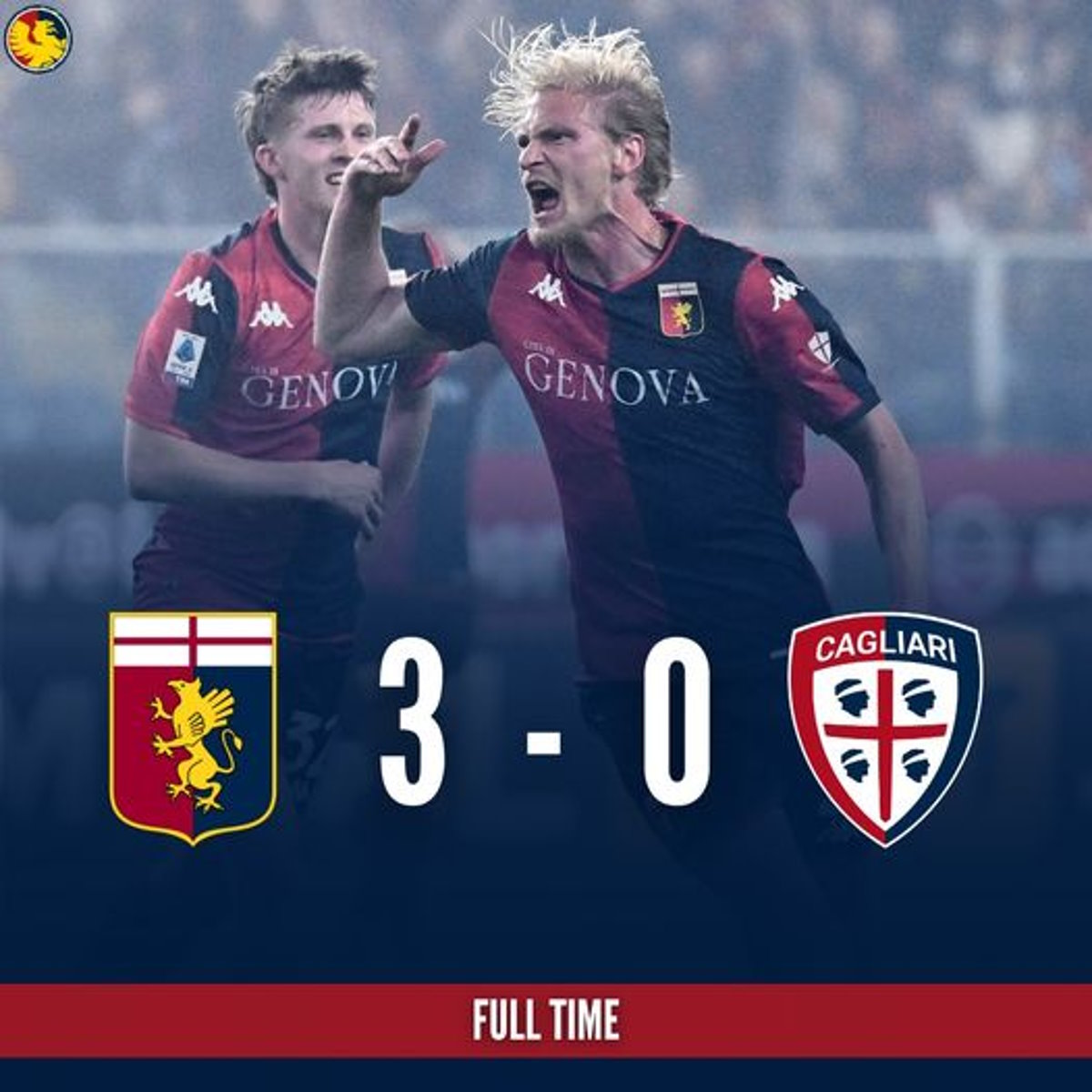 Serie A: Genoa-Cagliari 3-0