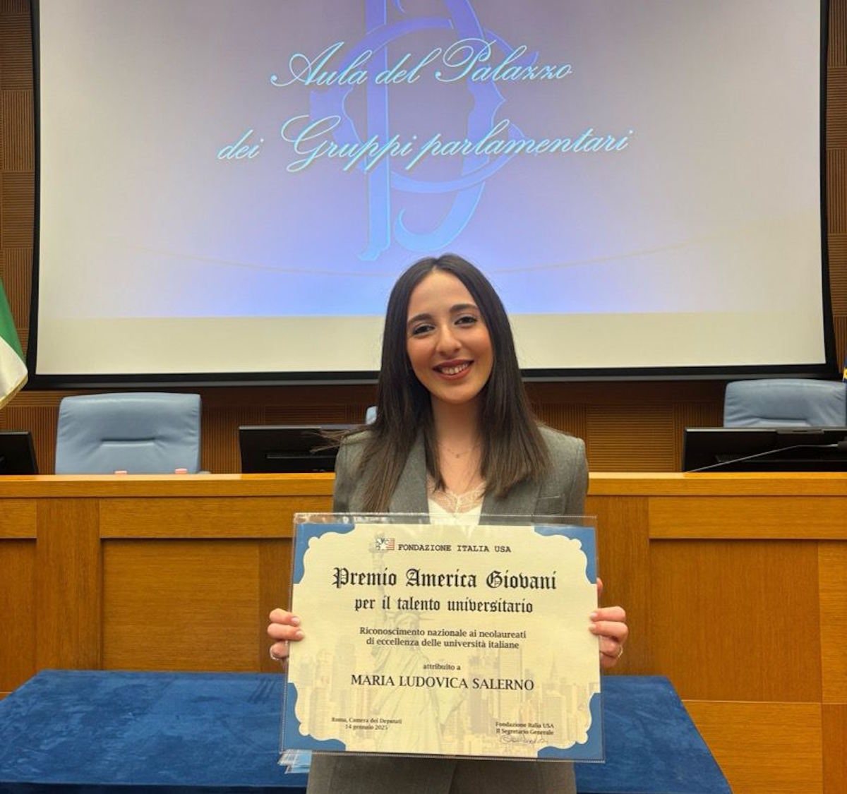 Il talento universitario di Maria Ludovica Salerno tra le eccellenze selezionate dalla Fondazione Italia USA per il Premio America Giovani. Alla ragazza di Gangi è andato anche un master esclusivo