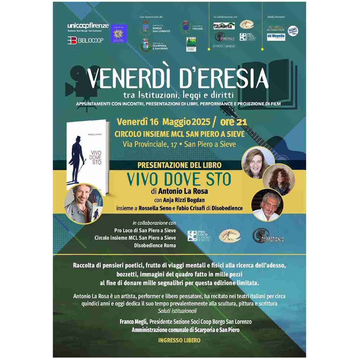 Presentazione del libro “Vivo dove sto” di Antonio La Rosa - Venerdì 16 maggio alle ore 21:00
