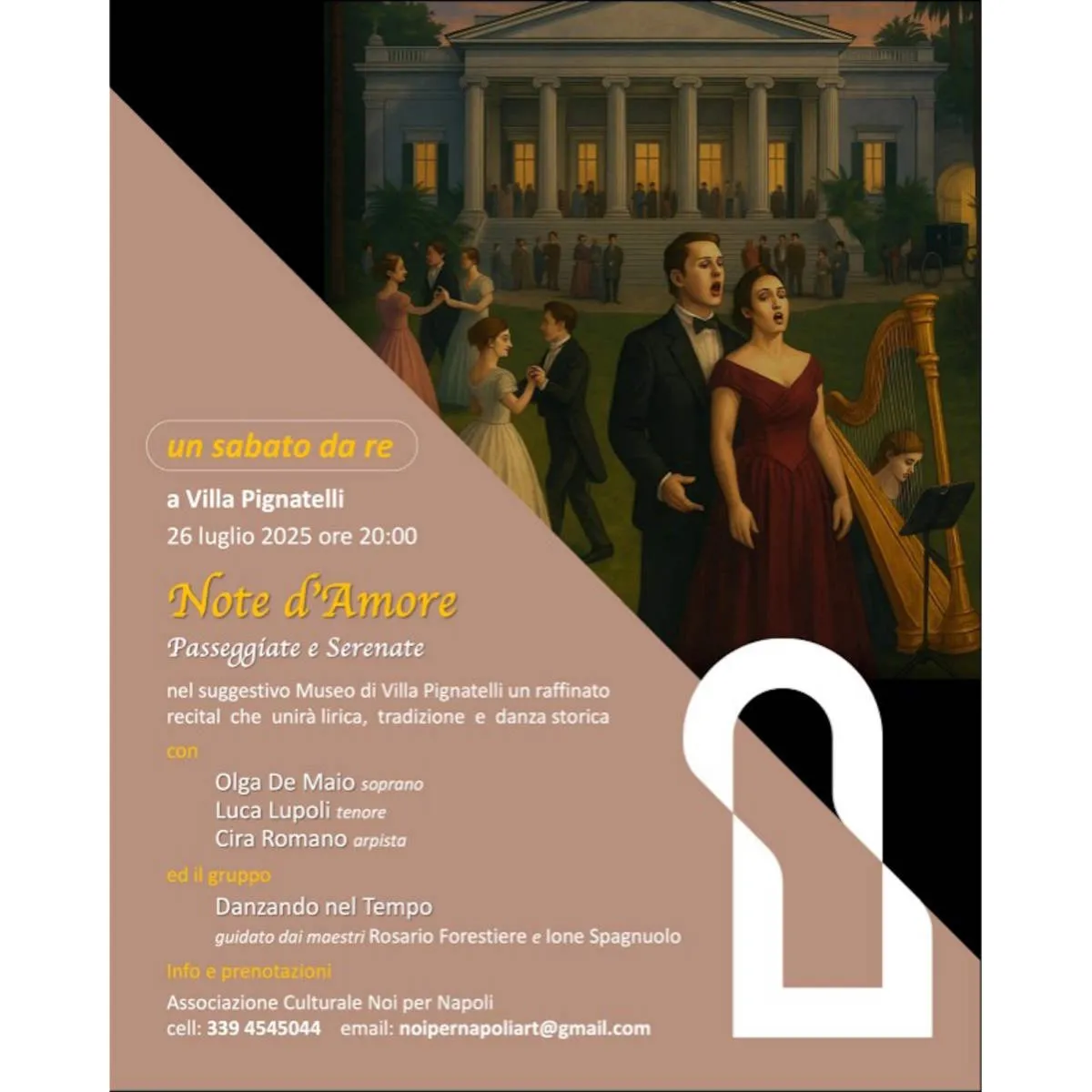 Villa Pignatelli si accende di musica e danza storica con “Note d’Amore – Passeggiate e Serenate”