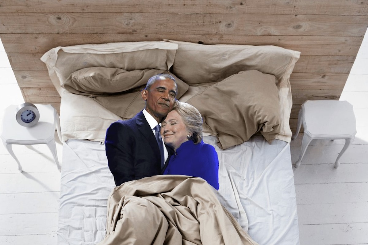 L'abbraccio fra Obama e la Clinton: ondata di variazioni sul tema con Photoshop