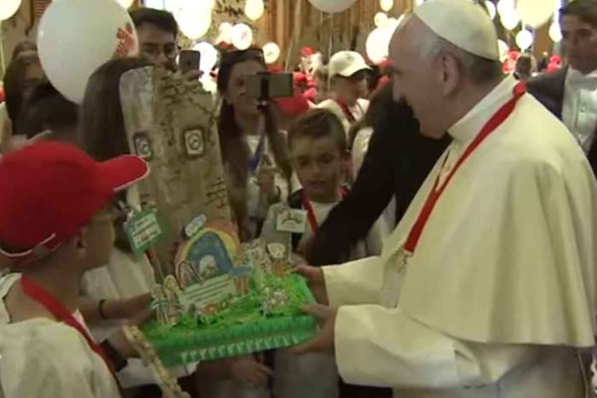 L'incontro del Papa con i bambini terremotati in occasione dell’iniziativa Il Treno dei Bambini