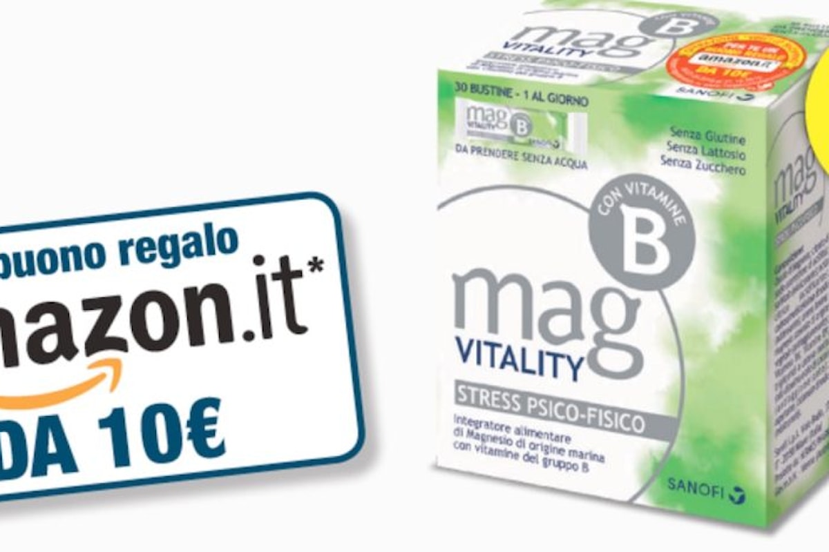 Gratis sul web - Buono Amazon di 10 euro se acquisti Mag Vitality 30 bustine orosolubili