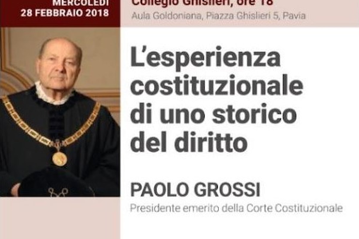 Lectio magistralis di Paolo Grossi al Collegio Ghislieri di Pavia