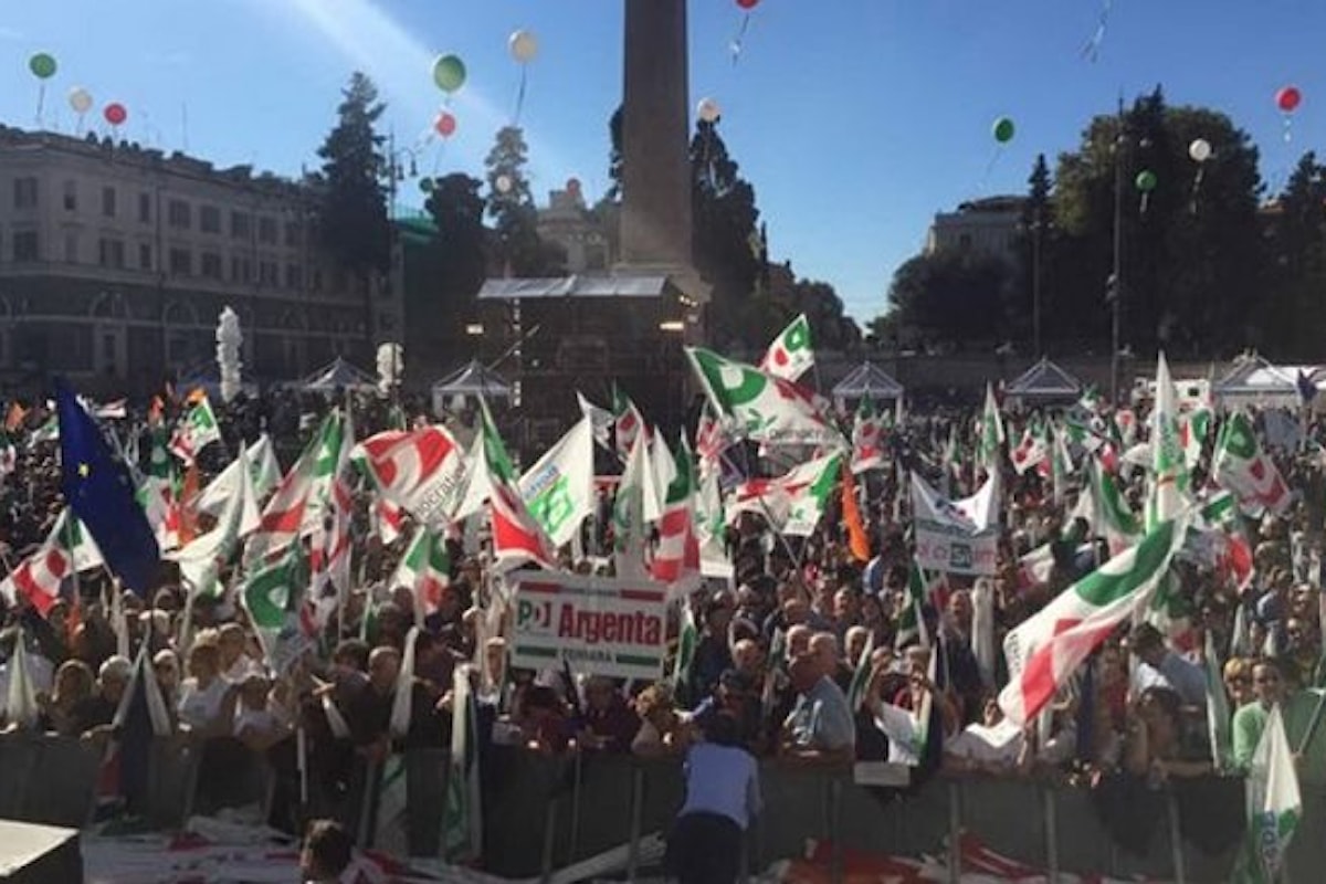 La manifestazione del PD a Roma per il Sì al referendum